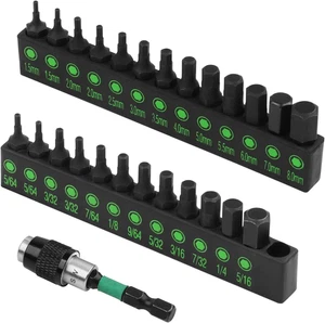 SWANLAKE 26-Piece Hex Head Allen Wrench Drill Bit Set, 1/4Hex Shank Quick Change - Picture 1 of 12