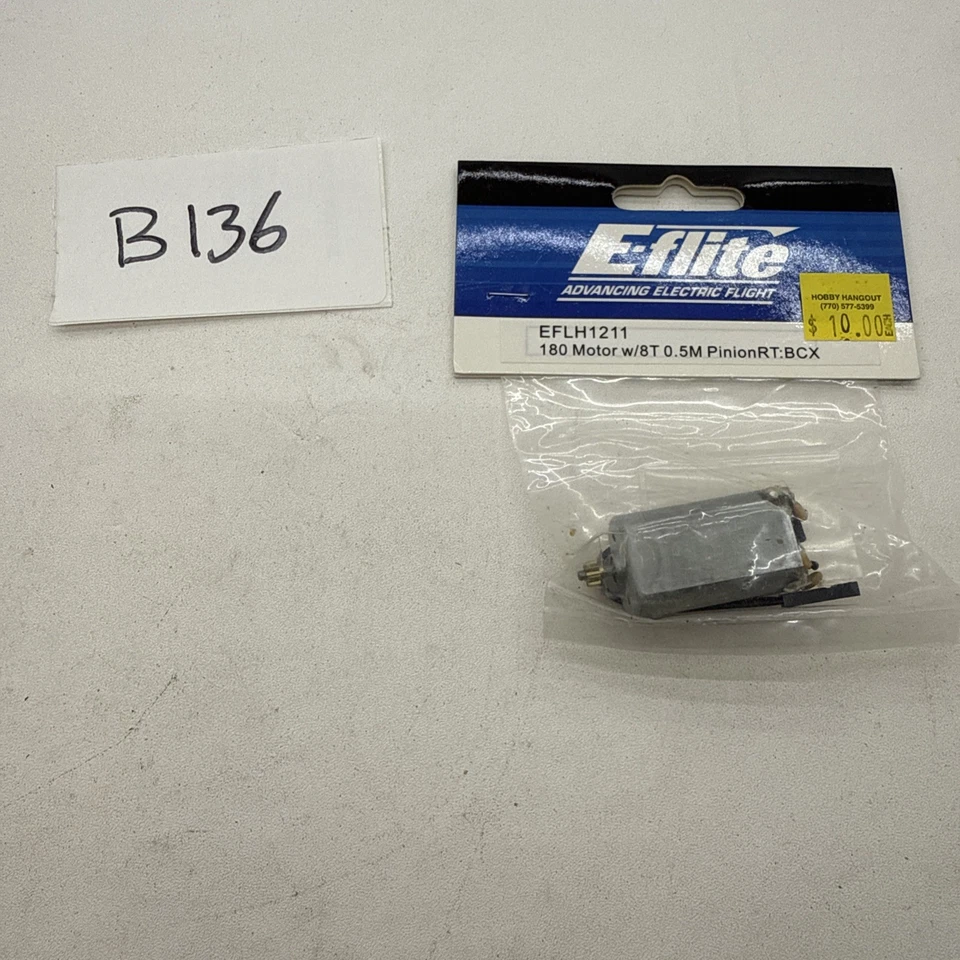 Blade 1211 E-Flite 180 Motor with 8-Teeth 0.5M Pinion Right: BCX/2/3 - Image 1 of 1