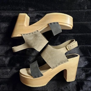 No. 6 Store Womens Two Strap Foam Colorblock Clog Platform Sandal SIZE 38 - Picture 1 of 16