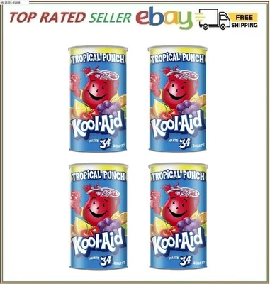 4 Pack - Kool-Aid Sweetened Tropical Punch Powdered Drink Mix 82.5 oz. - Image 1 of 4