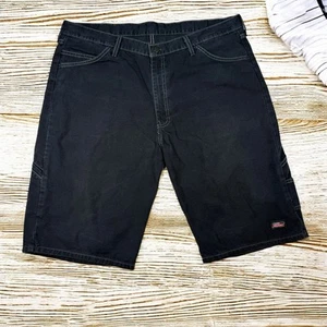 Dickies Men's Black Denim Carpenter Jean Workwear Shorts Sz 40 Inseam 12 Skater - Picture 1 of 8