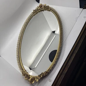 Vintage Matson Gold Filigree Hollywood Regency Oval Vanity or Wall Mirror - Picture 1 of 6
