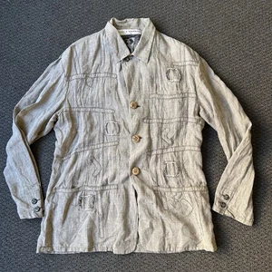 Vintage Calugi E Giannelli Coat Size 56 Women’s Vintage 100% Linen Button Down  - Bild 1 von 11