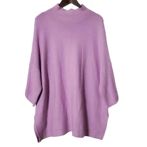 Kerisma Boxy Sweater One Size Lavendel Mock Neck Pullover Mercerisierte Wolle Damen - Bild 1 von 9