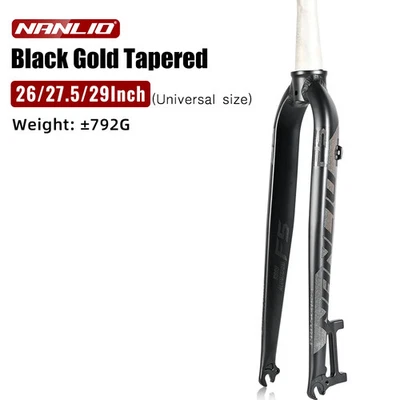  Horquilla rígida de aleación de 26/27,5/29 pulgadas para bicicleta de montaña tubo recto 28,6 mm MTB horquilla dura Foto 1 de 4