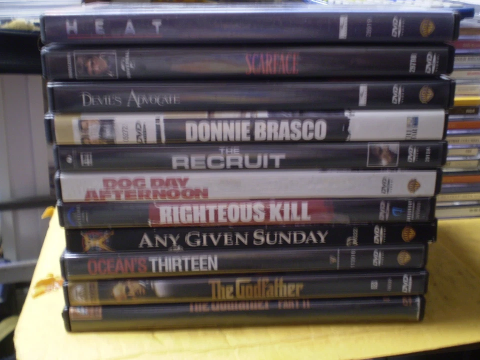 (11) Al Pacino DVD Lot: Scarface  (2) Godfather  Heat  Dog Day Afternoon Recruit Foto 1 de 1