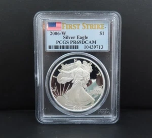 PCGS 2006-W PR69 DCAM Ultra Cameo Silver Eagle Coin - Picture 1 of 2