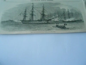 Gravure 1852 - Arrivée du Président en rade de Toulon sur le Napoléon Navire - Picture 1 of 1