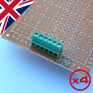 🇬🇧 4pcs 6-pin screw terminal connector block, 2.54mm 0.1" stripboard pitch, 6P - Picture 1 of 3
