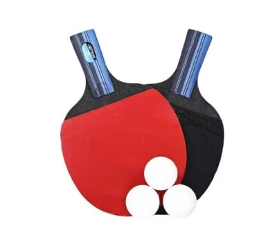 Raqueta de ping pong de mango corto de calidad pádel CS con 3 pelotas Foto 1 de 2