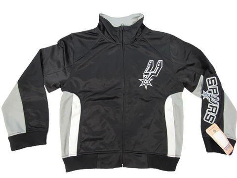 New San Antonio Spurs Youth Sizes S-M-L-XL Black Full Zip Track Jacket Cover