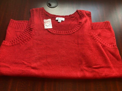 Suéter colete vermelho Denim & Company 1X - Imagem 1 de 3