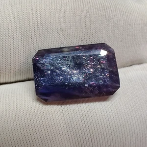 Natural Flashy Emerald Shape Faceted iolite Sunstone for Ring Jewelry 4.3 Cts - Bild 1 von 6