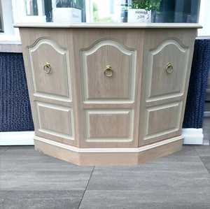 Refinished Boho Credenza, Neutral tones, Multi functional. Coffee Bar! - Picture 1 of 17