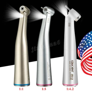 Dental Electric Handpiece Contra Angle 1:1 1:5 4.2 45° Surgical Fiber Optic LED - Picture 1 of 48
