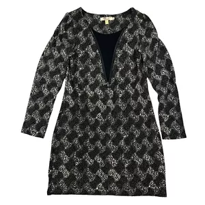 Aryeh Geometric Polka Dot Knit L/S Sweater Dress Acrylic Nylon Zip Neck Size S - Picture 1 of 9