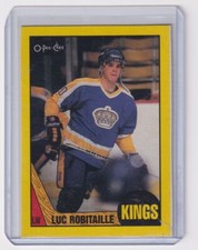 1987-88 O-Pee-Chee Box Bottoms Luc Robitaille *Crease* RC #D TS1