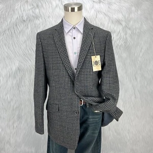 Abrigo Blazer Chaqueta Joseph Abboud Nuevo con Etiquetas Para Hombres 44L Calce Ajustado Gris Cuadros Tweed Deportivo - Imagen 1 de 24