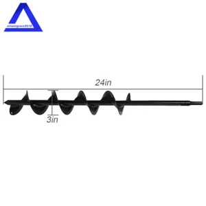 Auger Drill Bit 3 in. × 24 in. Garden Plant Flower Bulb Rapid Planter Spiral - Picture 1 of 8