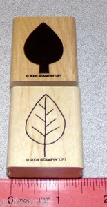 Leaf Rubber Stamp 2 Step Stampin Shadow & Outline Stampin Up Shapes & Shadows - Picture 1 of 2