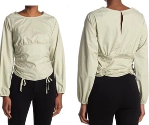 NWT - KNOW ONE CARES Ruched Long Sleeve Top Size Small Sage - Picture 1 of 6