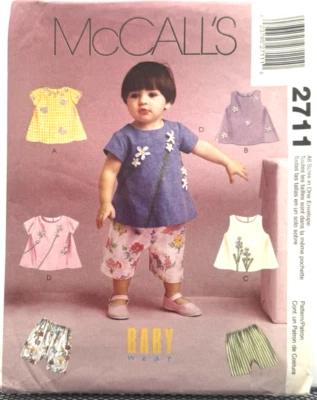 Rare McCall's Pattern #2711 - Infant Dress & Pull-On Capri Pants (All Size) - Image 1 of 2