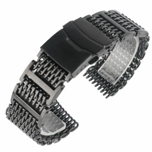 20/22/24mm Shark Mesh Mens Wrist Watch Stainless Steel Bands Straps Replacement - Picture 1 of 17