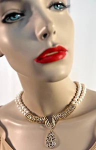 Perlas de agua dulce con gran pieza central, enemigo perfecto todas las ocasiones, Handmad - Imagen 1 de 5