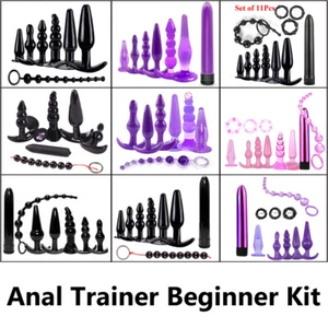 Anal Trainer Beginner Kit Set Butt Plug Dildo Beads Prostate Massager Sex Toys - Picture 1 of 20