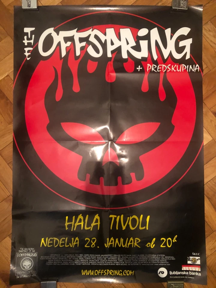 OFFSPRING 28.01.2001. Ljubljana Slovenia ORIGINAL SLOVENIAN CONCERT POSTER - Image 1 of 1