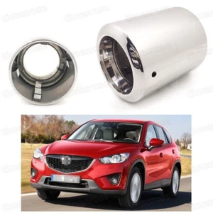 Silver Car Exhaust Muffler Tip Tail Pipe End Trim for Mazda CX-5 2013-2017 #1048 - Picture 1 of 7