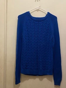 Girl’s  Royal Blue Lands End Size M (10-12) Pullover School Sweater - Picture 1 of 5