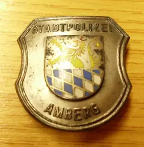 STADTPOLIZEI AMBERG MÜTZENSCHILD 1950ER JAHRE BAYERN POLIZEI - ORIGINAL - Bild 1 von 2