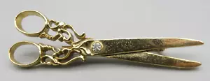 Schere Goldton Brosche/Pin mit Strass Kostüm/Modeschmuck - Bild 1 von 20