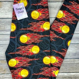 Leggings Meteor Crypto Coin Estampado Bitcoin Mantequilla Suave SO TALLA ÚNICA - Imagen 1 de 6