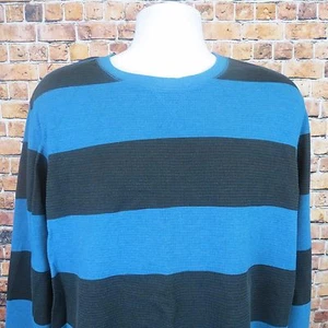 Rehbock Herren Hemd Freizeit Größe 2X Rundhals Langarm gestreift blau  - Bild 1 von 7