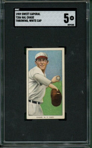 1909 T206 Hal Chase White Sweet Caporal 150 SGC 5 NY Yankees Highlanders ICON