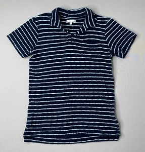 ORLEBAR BROWN Boys 12 Yr (~10) Navy Blue/White Stripe Digby Towelling Polo Shirt - Picture 1 of 6