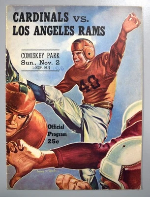 Chicago Cardinals vs Los Angeles Rams November 2nd 1946 Official Game Program - Image 1 of 3