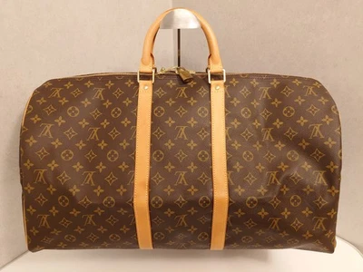 Подлинная сумка Louis Vuitton модель Boston Keepall 55 с коричневой монограммой - Изображение 1 из 4