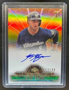 2014 Topps Tribute Ryan Braun to the Pastime Auto Orange #13/40 Brewers - Picture 1 of 2