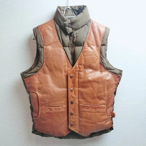 Rare Schott leather down vest 36 M made in USA archive - Picture 1 of 9