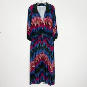 Vestido Camisa Jersey Soft Surroundings Ancient Isle Colorido Cuello Talla 1X - Imagen 1 de 10