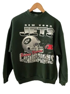 Vintage 1990s New York Jets Sweatshirt NFL Football Crewneck Green Spell out L - Bild 1 von 6