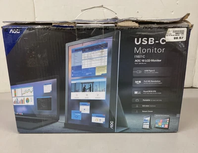 AOC I1601C 15.6-in USB-C Powered Portable Full HD LCD Monitor - Black - Image 1 of 3