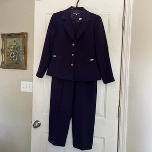 Studio 1 Damen Hosenanzug 3-teilig Hose Jacke Oberteil Lila Größe 10 Petite - Bild 1 von 19