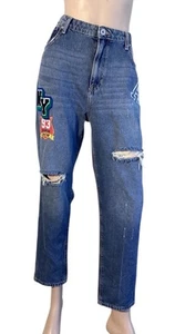🌻NO BOUNDARIES WOMENS SIZE 17 USA/ 14 AU FADED HIGH RISE DISTRESS COTTON JEANS - Picture 1 of 14