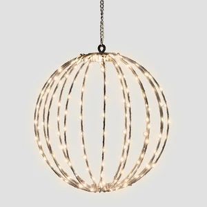 Weihnachten Außen Leuchtkugel schwarz 5m Zuleitung Timer vorbeleuchtet LED 30CM - Bild 1 von 3