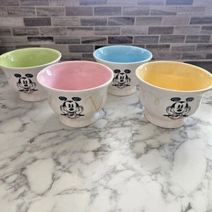DISNEY CHINA Mickey Mouse Ice Cream Sundae Bowls Set of 4  - Picture 1 of 9