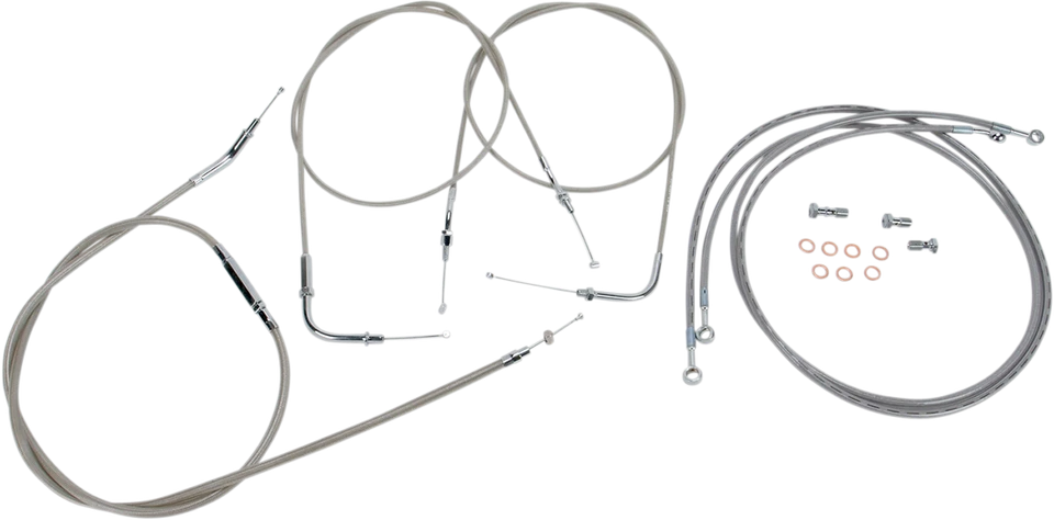Kit de cable/línea de manillar de acero inoxidable BARON - Se adapta a 15" - 17" - '04 - '07 Roadstar Foto 1 de 1
